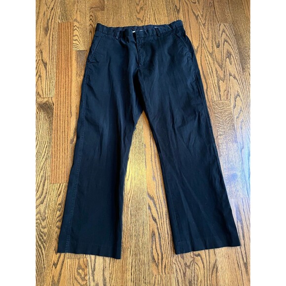 Banana Republic Pants Mens 36x30 Black Chino Flat front Straight Dark Wash - Picture 1 of 5